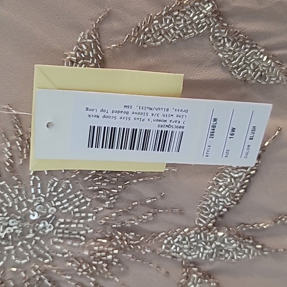 J Kara Women's Plus Size Scoop Neck Line 3/4 Sleeve Beaded 16W. NWT $209 - Picture 8 of 9